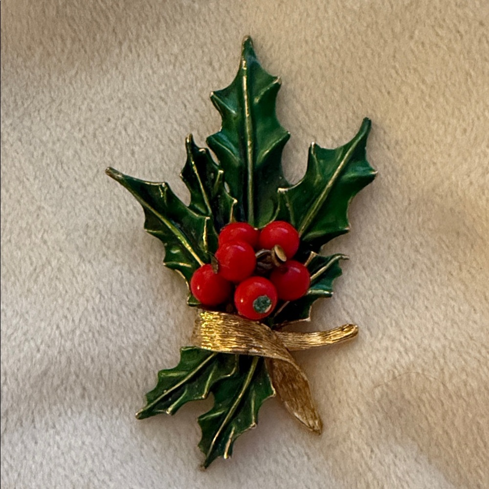 Arthur Pepper Signed Holly Brooch